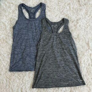 Racerback Tank Top Set Blue And Grey